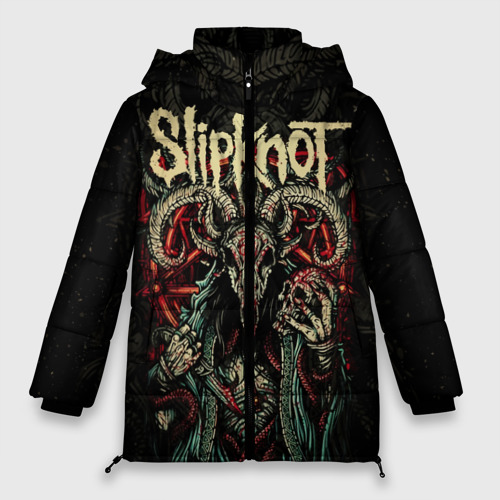 Женская зимняя куртка Oversize Маска Slipknot, цвет красный