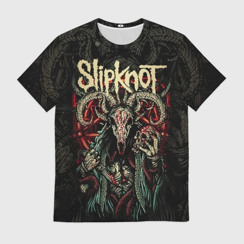 Мужская футболка 3D с принтом Маска Slipknot, вид спереди #2