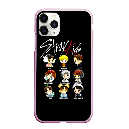 Чехол для iPhone 11 Pro матовый Stray Kids, цвет розовый