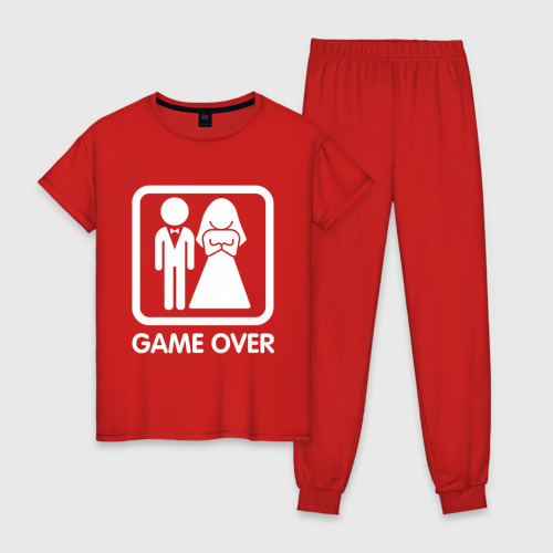 Женская пижама хлопок Game over, цвет красный