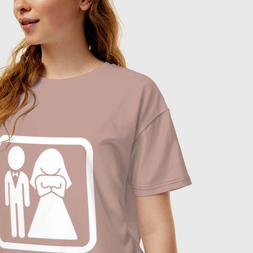 Женская футболка хлопок Oversize Game over, цвет пыльно-розовый - фото 3