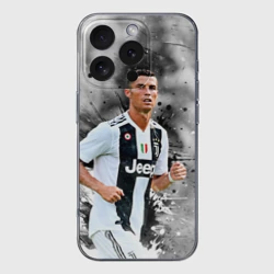Чехол для iPhone 16 Pro Max силиконовый с защитой камеры Криштиану Роналду