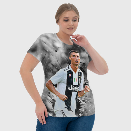 Женская футболка 3D Криштиану Роналду, цвет 3D печать - фото 6
