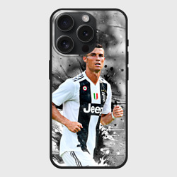 Чехол силиконовый для Apple iPhone 15 Pro матовый Криштиану Роналду