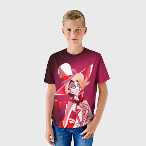 Детская футболка 3D с принтом Hazbin Hotel, фото на моделе #1