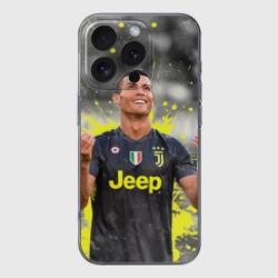 Чехол для iPhone 16 Pro Max силиконовый с защитой камеры Криштиану Роналду Juventus