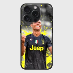 Чехол силиконовый для Apple iPhone 15 Pro Мax матовый Криштиану Роналду Juventus