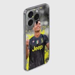 Чехол для iPhone 16 Pro Max силиконовый с защитой камеры Криштиану Роналду Juventus - фото 2
