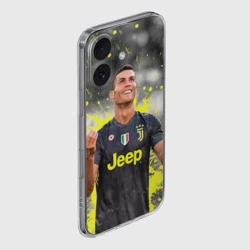Чехол для iPhone 16 силиконовый с защитой камеры Криштиану Роналду Juventus - фото 2