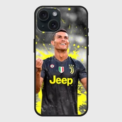 Чехол силиконовый для Apple iPhone 15 матовый Криштиану Роналду Juventus
