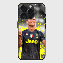 Чехол силиконовый для Apple iPhone 15 Pro матовый Криштиану Роналду Juventus