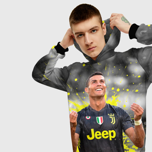 Мужская толстовка 3D с принтом Криштиану Роналду Juventus, вид сбоку #3