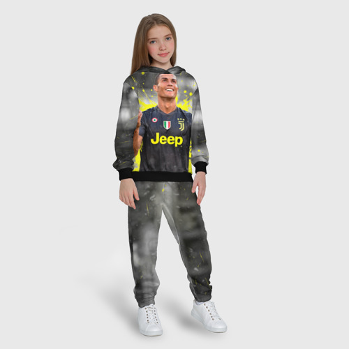 Детский костюм с толстовкой 3D Криштиану Роналду Juventus, цвет черный - фото 5