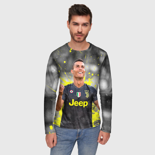 Мужской лонгслив 3D Криштиану Роналду Juventus, цвет 3D печать - фото 3