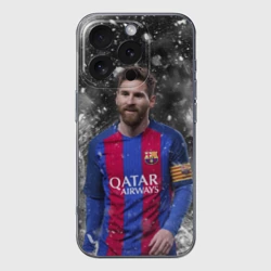 Чехол для iPhone 16 Pro Max силиконовый с защитой камеры Лео Месси