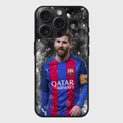 Чехол силиконовый для Apple iPhone 15 Pro Мax матовый Лео Месси