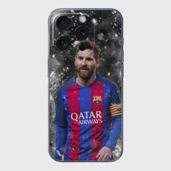 Чехол для iPhone 15 Pro силиконовый с защитой камеры Лео Месси