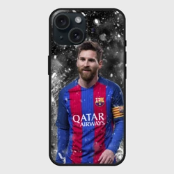 Чехол силиконовый для Apple iPhone 15 матовый Лео Месси