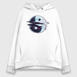 Женское худи Oversize хлопок Инь Янь глитч