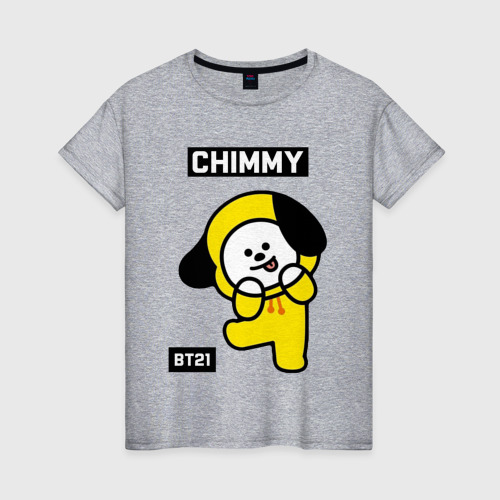 Женская футболка хлопок Chimmy BT21, цвет меланж