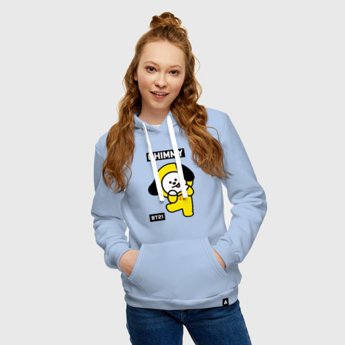 Женская толстовка хлопок Chimmy BT21, цвет мягкое небо - фото 3