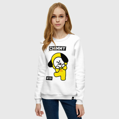 Женский свитшот хлопок Chimmy BT21, цвет белый - фото 3