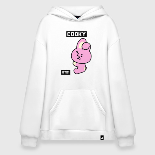 Худи SuperOversize хлопок Cooky BT21, цвет белый