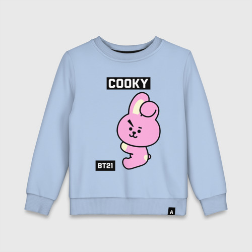 Детский свитшот хлопок Cooky BT21, цвет мягкое небо