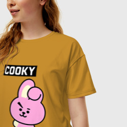 Женская футболка хлопок Oversize Cooky BT21 - фото 2