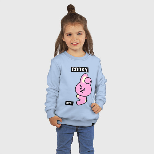 Детский свитшот хлопок Cooky BT21, цвет мягкое небо - фото 3