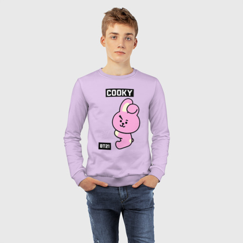 Детский свитшот хлопок Cooky BT21, цвет лаванда - фото 7