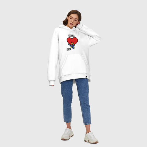 Худи SuperOversize хлопок Tata BT21, цвет белый - фото 8