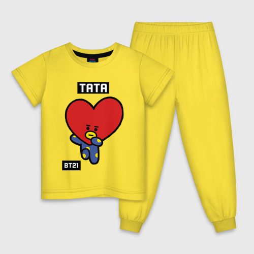 Детская пижама хлопок Tata BT21, цвет желтый