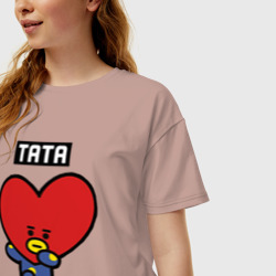 Женская футболка хлопок Oversize Tata BT21 - фото 2