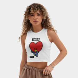 Женская укороченная майка-топ хлопок Tata BT21 - фото 2