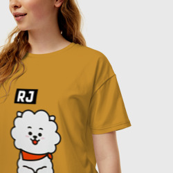 Женская футболка хлопок Oversize RJ BT21 - фото 2