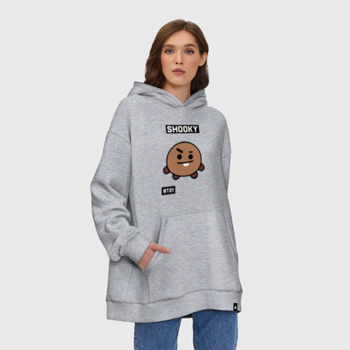 Худи SuperOversize хлопок Shooky BT21, цвет меланж - фото 3