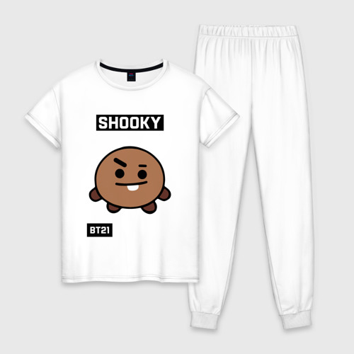 Женская пижама хлопок Shooky BT21, цвет белый