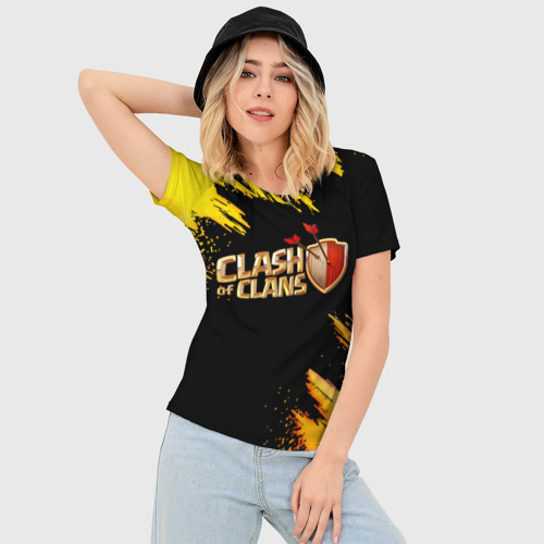 Женская футболка 3D Slim Clash of Clans, цвет 3D печать - фото 3
