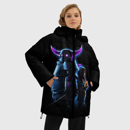 Женская зимняя куртка 3D с принтом Clash of Clans, фото на моделе #1