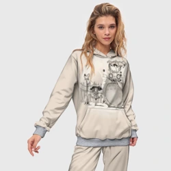 Женский костюм с толстовкой 3D My Neighbor Totoro забор - фото 2