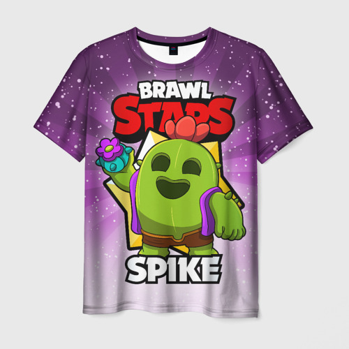 Мужская футболка 3D BRAWL STARS SPIKE, цвет 3D печать