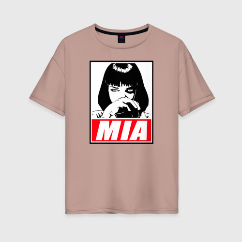Женская футболка хлопок Oversize с принтом Mia Pulp Fiction, вид спереди #2