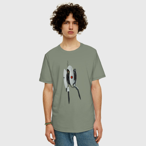 Мужская футболка хлопок Oversize Portal, цвет авокадо - фото 3