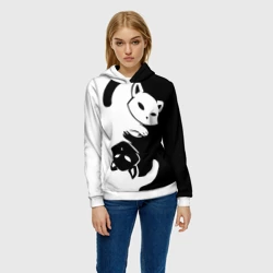 Женская толстовка 3D Два кота кувыркаются - фото 2