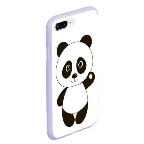 Чехол для iPhone 7Plus/8 Plus матовый Панда, цвет светло-сиреневый - фото 3