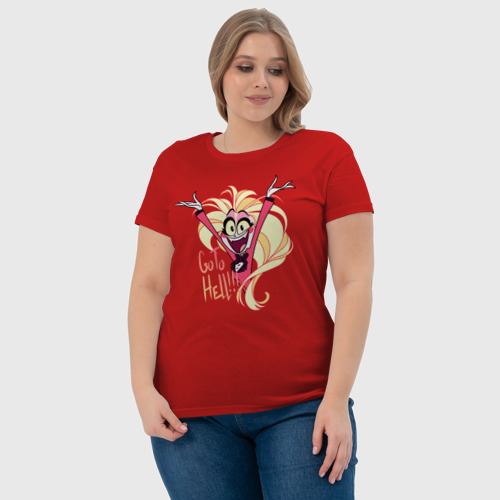Женская футболка хлопок Отель Хазбин Чарли, цвет красный - фото 6