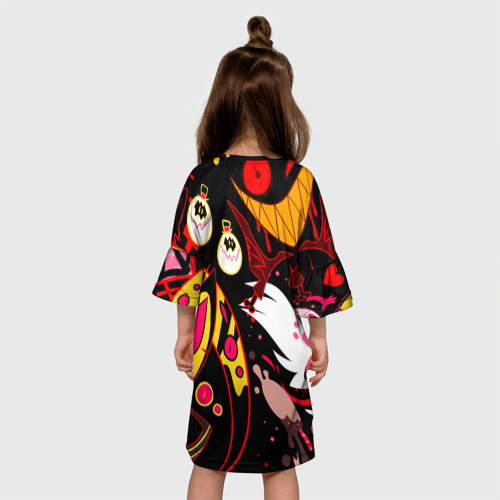 Детское платье 3D с принтом Hazbin Hotel, вид сзади #2