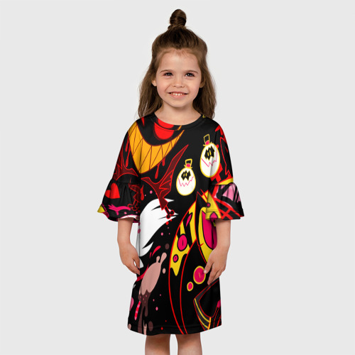 Детское платье 3D с принтом Hazbin Hotel, вид сбоку #3