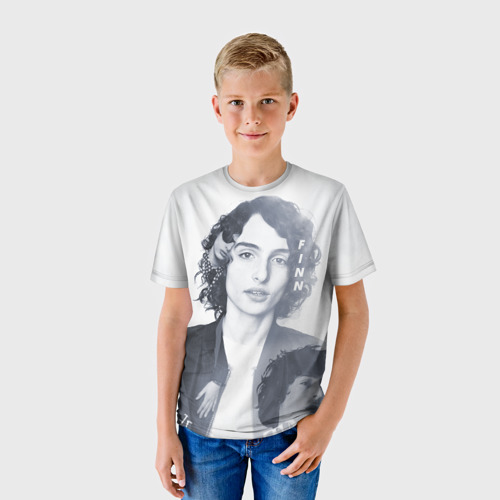 Детская футболка 3D с принтом Финн Вулфард, фото на моделе #1